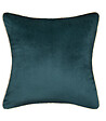 ATMOSPHERA - Housse de Coussin Velours Bleu Canard motif Or 40 x 40 cm - vignette