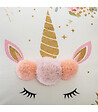 ATMOSPHERA - Coussin décoratif déhoussable Licorne avec Pompons et paillettes 40 x 40 cm - vignette