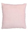 ATMOSPHERA - Coussin déhoussable en Fourrure Bouclée Rose 45 x 45 cm - vignette