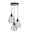 ATMOSPHERA - Luminaire Lustre 3 Suspensions en Métal filaire Noir - vignette
