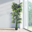 OUTSUNNY - Bambou artificiel XXL 1,80H m 1105 feuilles denses réalistes pot inclus noir vert - vignette
