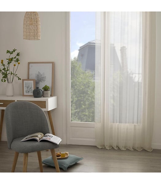 ATMOSPHERA - Voilage à œillets Beige Lin 135 x 240 cm - large