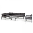 OVIALA - Salon de jardin 6 places en aluminium - Saint Tropez - vignette