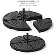 VOUNOT - Dalle de lestage pour parasol remplissage 52L 4 pcs Noires - vignette