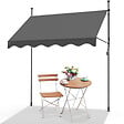 VOUNOT - Auvent retractable manuel sans percage 300cm Gris - vignette