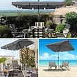 VOUNOT - Parasol rectangulaire 2x1.25m avec housse de protection gris - vignette
