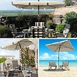 VOUNOT - Parasol rectangulaire 2x1.25m avec housse de protection beige - vignette