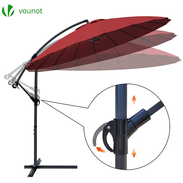 VOUNOT - Parasol deporte 3M Shanghai avec housse de protection rouge - large
