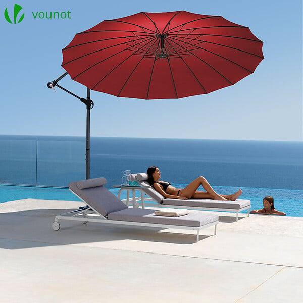 VOUNOT - Parasol deporte 3M Shanghai avec housse de protection rouge - large