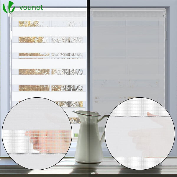 VOUNOT - Store enrouleur jour nuit double 50x150cm Blanc - large