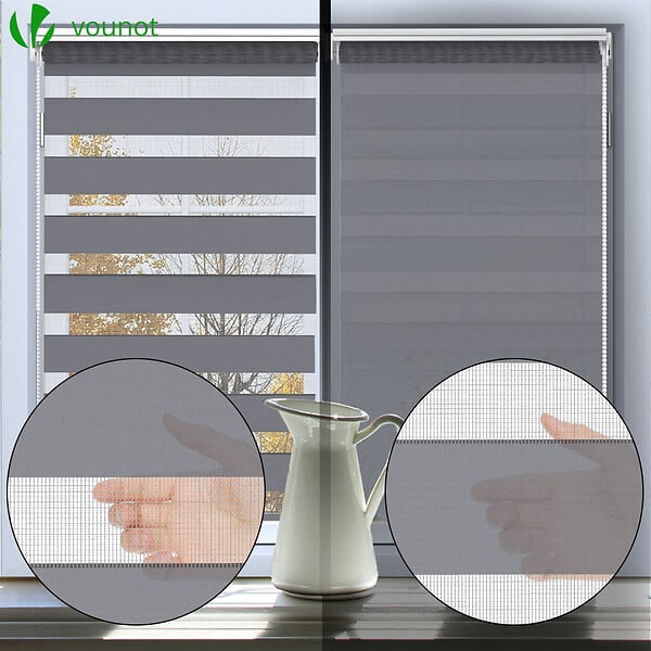 VOUNOT - Store enrouleur jour nuit double 55x150cm Gris - large