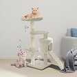 VOUNOT - Arbre à Chat 112cm avec Griffoir Plateforme Niche L Beige - vignette