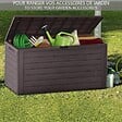 VOUNOT - Coffre de Rangement Exterieur 280L  en PP 116x44x55CM Style Bois Marron - vignette