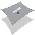 VOUNOT - Voile d’ombrage Rectangulaire Imperméable Polyester avec Corde 3x5m Gris - vignette