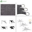 VOUNOT - Voile d ombrage Triangle HDPE avec 19 pcs kit de montage 3x3x3m Gris - vignette