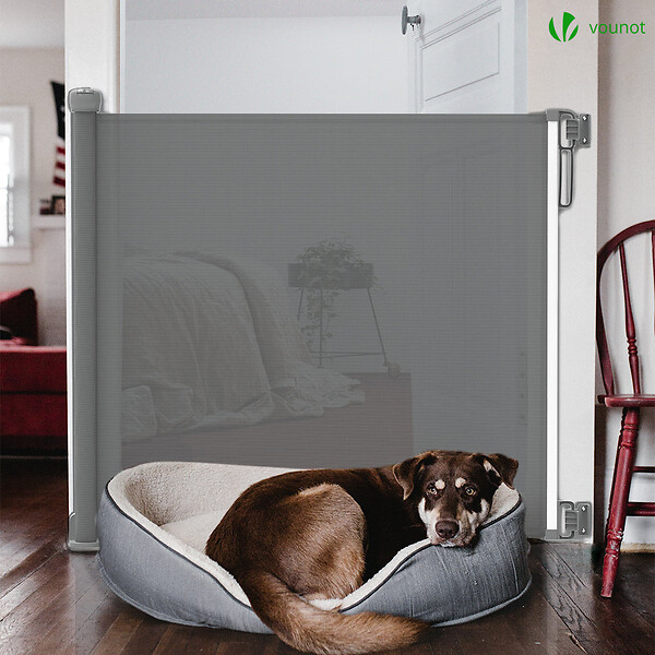 VOUNOT - Barriere de securite retractable 180cm gris - large