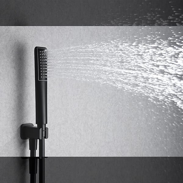 IMEX PRODUCTS - Kit de douche thermostatique encastré HIDRA noir mat - large