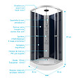 AURLANE - Cabine de douche 1/4 de cercle - 85x85x225cm - NIGHTY - vignette
