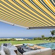 COTE STORE - Store banne coffre intégral 3,5 x 3 m motorisé et manuel extérieur pour terrasse - Gris jaune - vignette
