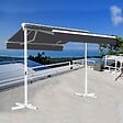 COTE STORE - Stores bannes de terrasse double pente avec coffre sur pied - 4 x 4 m - Gris anthracite - vignette