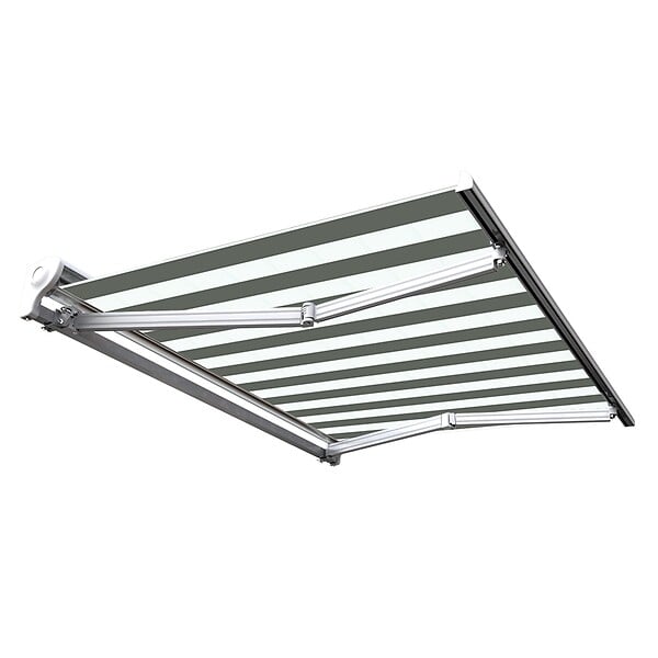 COTE STORE - Store banne manuel Demi coffre 2,5 x 2 m pour terrasse - Blanc gris - large