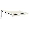 HAPPY GARDEN - Store banne SAULE 3,95 × 3m - Toile beige et structure grise - vignette