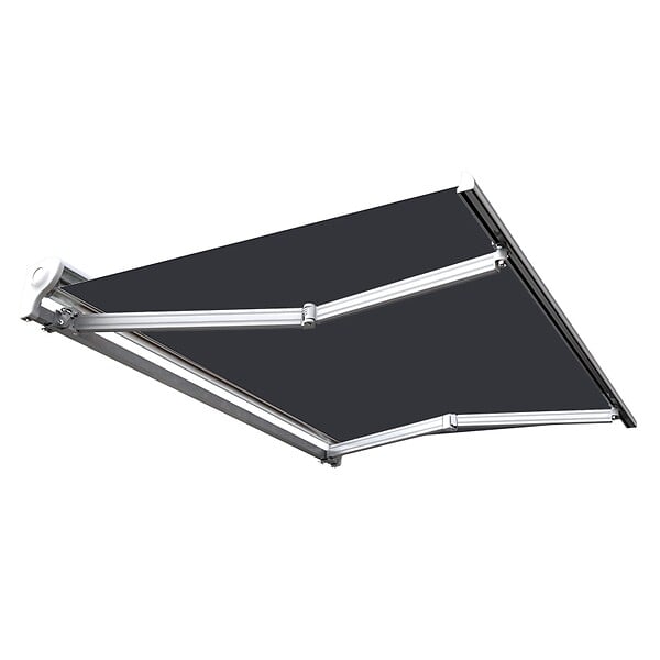 COTE STORE - Store banne manuel Demi coffre 2,5 x 2 m pour terrasse - Gris anthracite - large