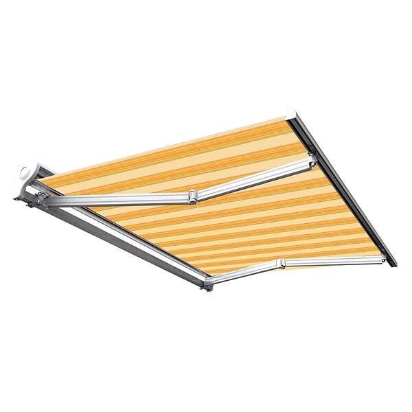 COTE STORE - Store banne manuel Demi coffre 3 x 2,5 m pour terrasse - Jaune rayé - large