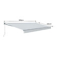 HAPPY GARDEN - Store banne SAULE 3,95 × 3m - Toile rayée blanche/grise et structure blanche - vignette
