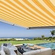 COTE STORE - Store banne coffre intégral 4 x 3,5 m motorisé et manuel extérieur pour terrasse - Jaune rayé - vignette
