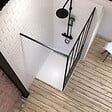 AURLANE - Ensemble douche à l'italienne avec Receveur blanc caniveau 80x100 + paroi atelier 100cm - vignette