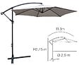 CHALET & JARDIN - Parasol Déporté Rond Collioure  - Gris - vignette