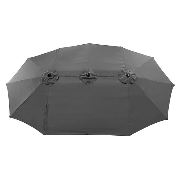 HAPPY GARDEN - Parasol double 2,7x4,6m LINAI gris - large