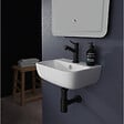 GODART - Lave mains en céramique à suspendre 36 cm avec trop plein blanc brillant - Leoni - vignette