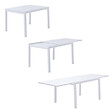 HAPPY GARDEN - Salon de jardin VENEZIA extensible 132/264 en aluminium blanc - 10 places - vignette