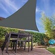 COTE STORE - Voile d'ombrage 3 x 4 x 5 m triangulaire 280g/m² - Haute densité résistante au vent - Tissu micro-aéré - Gris - vignette
