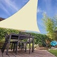 COTE STORE - Voile d'ombrage 4 x 5 x 6 m triangulaire 280g/m² - Haute densité résistante au vent - Tissu micro-aéré - Écru - vignette