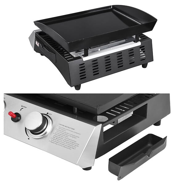 HAPPY GARDEN - Plancha au gaz MALA - 2 brûleurs 5kW - large