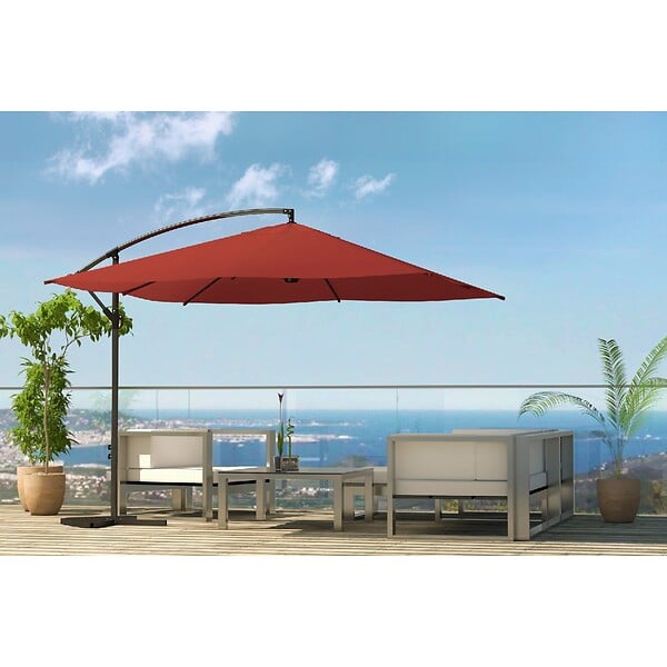 CONCEPT USINE - Parasol  terracotta déporté carré 3 x 3 m SOLENZARA - large