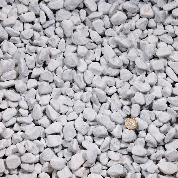 RO'MA NATURE - Galet Marbre Blanc Carrare 15-25 mm - Lot de 50 sacs de 20 kg (15 m²) - large