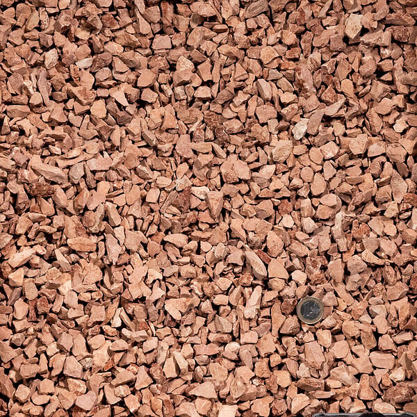 RO'MA NATURE - Gravier Calcaire Rouge 8-12 mm - Lot de 25 sacs de 20 kg (10 m²) - large