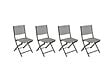 HESPERIDE - Lot de 4 Chaises de jardin pliante métal Modula Galet / Graphite - Hesperide - vignette