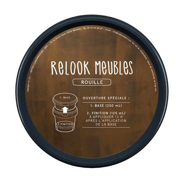 MAISON DECO - Peinture pour meuble Relook Meubles MAISON DECO. effet rouille 0.375L - large