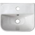 GODART - Lave mains en céramique à suspendre 36 cm avec trop plein blanc brillant - Leoni - vignette