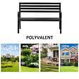 OUTSUNNY - Outsunny Banc de Jardin Design Contemporain 2 Places dim. 127L x 58l x 82H cm métal époxy Noir - vignette