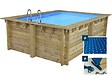 HABITAT ET JARDIN - Piscine bois rectangle " Caimans  " - 4.10 x 3.00 x 1.24  m + Bâche à bulles 180 µ - Bâche hiver 280 g/m² - vignette