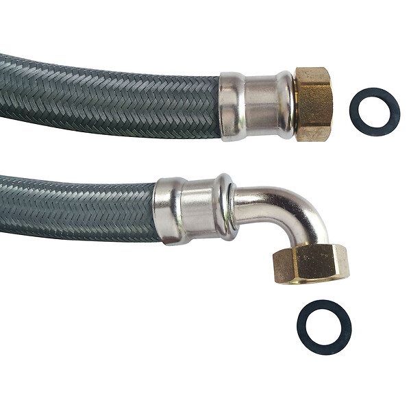 SOMATHERM FOR YOU - Flexible chauffage 1 écrou tournant 1" - 1 écrou tournant coudé 1" - 1000 mm - large