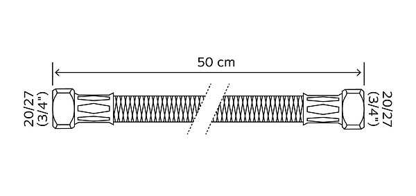 SOMATHERM FOR YOU - Flexible chauffage 2 écrous tournants 3/4" - 500 mm - large