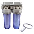 AQUAWATER - Filtre double avec cartouches de filtration et anticalcaire - 6 mois - vignette