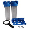 AQUAWATER - Station filtre double nu - Taille standard 10" - avec clé de déserrage - vignette